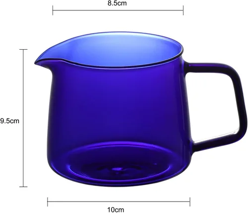Vista 4 de Tazas de vidrio para servir café con mango de boquilla, crema de leche, mezcla de cereales, avena apta para microondas, accesorios de cocina, tazas