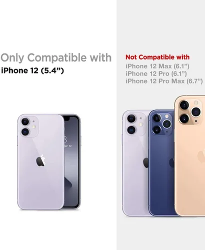 Vista 2 de Funda para iPhone 12 Mini, protección contra caídas de cuerpo completo, resistente con clip para cinturón, funda resistente con protector