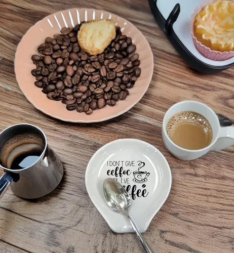 Vista 4 de Soporte para cucharas de café, accesorios de barra de café y soporte para cuchara, I DON'T GIVE EEFFOC UNTIL I 'VE HAD MY COFFEE, soporte de cuchara