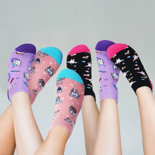 Vista 6 de Satinior 4 pares de calcetines dentales para enfermeras con dientes para mujeres, regalos de semana de enfermera, regalos de higienista dental