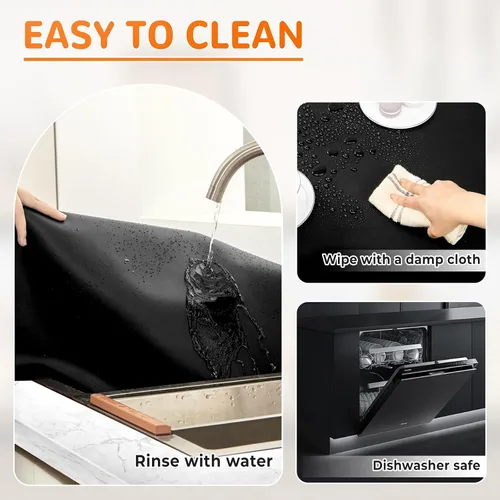 Vista 6 de Warome Alfombrillas de silicona para encimera de cocina, mesa y escritorio, 23.6 x 15.7 pulgadas, protector de encimera resistente al calor