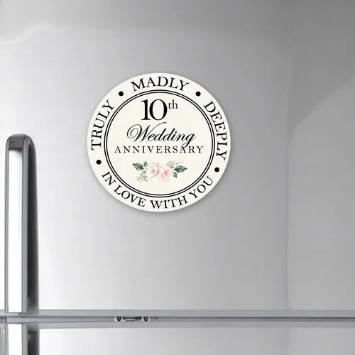 Vista 3 de LifeSong Milestones Exclusivo imán redondo de 3 pulgadas impreso digitalmente para aniversario de boda, idea de decoración de cocina familiar