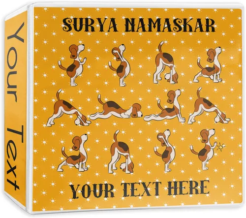 Vista 9 de Carpeta personalizada de 3 anillas de Yoga Dogs Sun Salutations - 1 pulgada