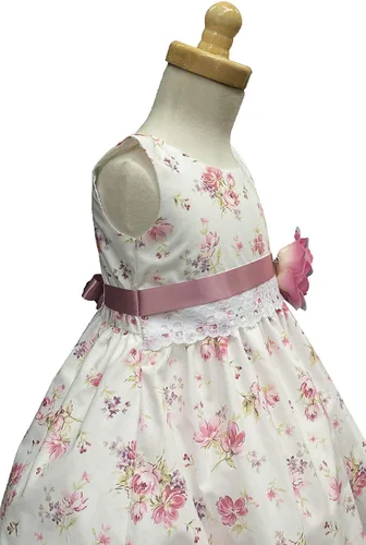Vista 4 de Lito - Vestido de Pascua para niñas con estampado floral de algodón