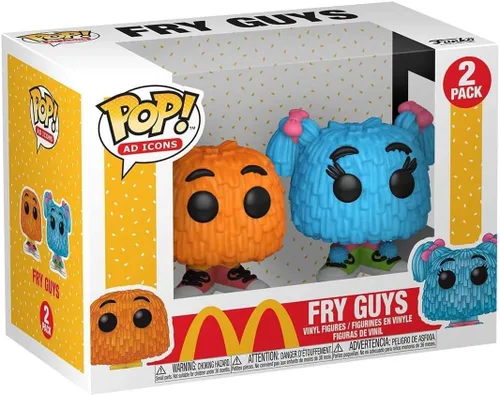 Vista 3 de Pop! Iconos de anuncio: McDonald's - Paquete de 2 Fry Guy (naranja y azul)
