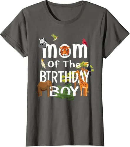 Vista 9 de Camiseta de fiesta de animales con temática de zoológico para niño de cumpleaños, Negro