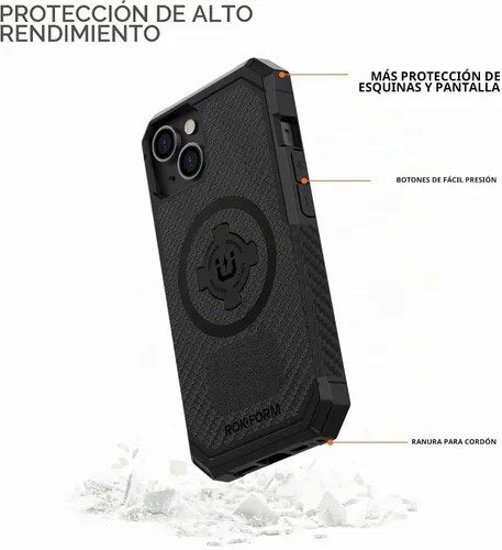 Vista 2 de Rokform - Funda para iPhone 14, Serie Rígida, Magnética Dual, Cubierta para iPhone con RokLock de Bloqueo Giratório, Equipo Protector para Apple