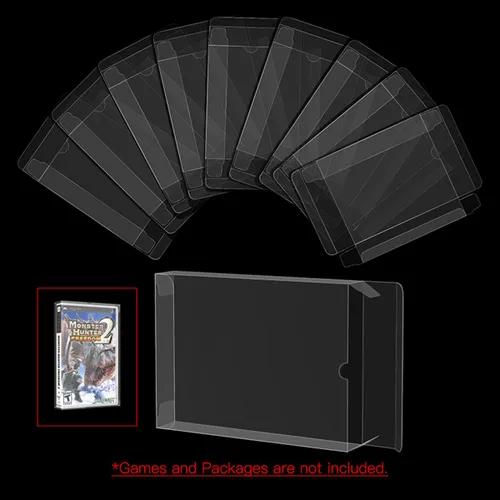 Vista 4 de 10 PCS Clear Protective Display Case for PSP Game Cards – Transparent Storage Box for PlayStation Portable UMD Cartridge (CIB Compatible)