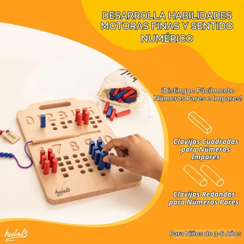 Vista 3 de Hulats Montessori - Tabla de seguimiento de números y letras - Alfabeto Montessori de madera y juguetes de conteo para niños pequeños de 3 años