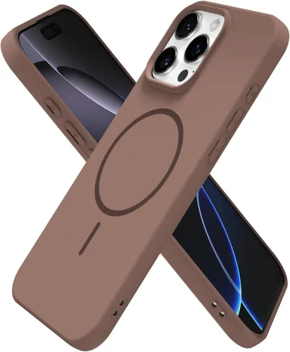 Vista 180 de Oakxco Funda de Silicona Mag Safe para iPhone 12 Pro Max, Funda Magnética Delgada y Fina Compatible con Carga Inalámbrica MagSafe, Bonita Funda