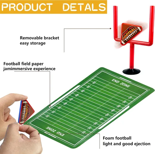 Vista 4 de 30 piezas de mini juegos de fútbol de mesa, juegos deportivos con pelotas de fútbol de espuma, poste de portería y tarjetas, juguetes