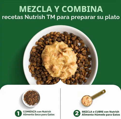 Vista 7 de Nutrish Comida seca para gatos, receta de pollo y arroz integral, bolsa