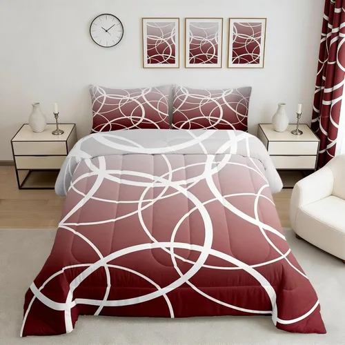 Vista 71 de Castle Fairy Juego de edredón con estampado azteca occidental, juego de ropa de cama geométrica a rayas marrones para niños y adolescentes