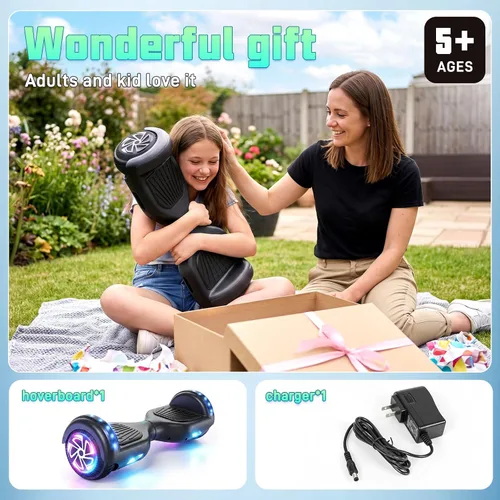 Vista 8 de LIEAGLE Hoverboard, All-Terrain Self-Balancing Scooter All Age Groups 01—6.5" Negro