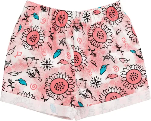 Vista 4 de Disney Frozen Moana Princess Tiana - Conjunto de camiseta floral y pantalones cortos de rizo francés para niños pequeños y grandes
