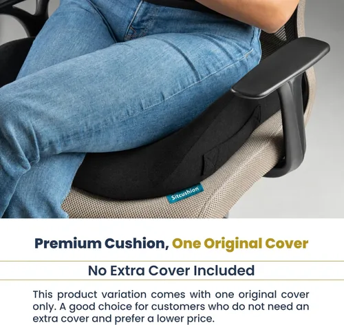 Vista 2 de SitCushion Cojín ergonómico de asiento para aliviar el dolor de ciática y coxis – Cojín extragrande de espuma viscoelástica para silla de oficina