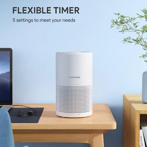 Vista 2 de FULMINARE Purificadores de aire para dormitorio, filtro de aire silencioso con luz nocturna, purificador de aire pequeño portátil para el hogar