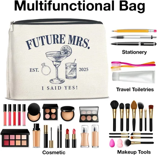 Vista 4 de Bolsa de maquillaje floral humor, regalos para mujer, B