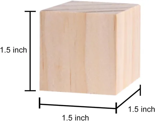 Vista 2 de Supla 40 bloques cuadrados de madera maciza natural de 1.5 pulgadas, para hacer rompecabezas, manualidades y proyectos de bricolaje
