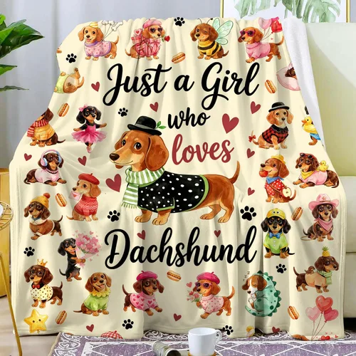 Vista 2 de Manta de franela suave de perro salchicha de perro salchicha, regalos para amantes de los perros y mujeres, 50 x 40 pulgadas Erizo