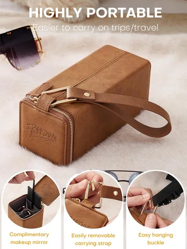 Vista 2 de Sunglasses Travel Case Organizer Hangable for Men Women, Eyeglasses Foldable Storage Organizer