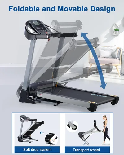 Vista 7 de Auto Incline BORGUSI Treadmill, Heavy Duty Treadmill for Home, Wide Belt