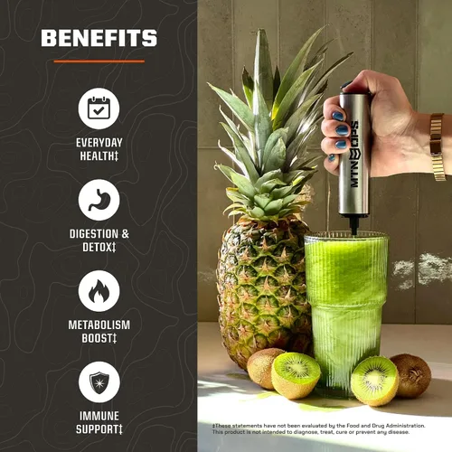 Vista 5 de MTN OPS Super Greens Daily Superfood Blend naturalmente endulzado con fruta de monje apoyo inmune y digestivo Verdes ricos en clorofila, polvo