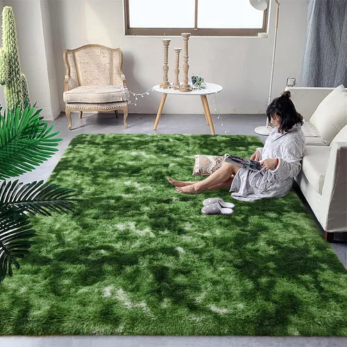 Vista 34 de DweIke Alfombras de pasillo beige esponjosas para dormitorio, 2 x 6 pies, alfombra larga de felpa suave para niñas y niños, antideslizante y lavable