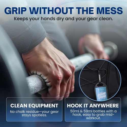Vista 3 de Liquid Chalk for Weightlifting, Gym and Workout Hand Chalk for Grip Fast Drying Grip Chalk For Lifting, Powerlifting, Pull Ups, Cheer, Gymnastics