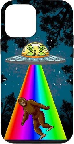 Vista 12 de Funda de regalo para iPhone 14 Alien Bigfoot Sasquatch con diseño de OVNI Galaxy Space Lover