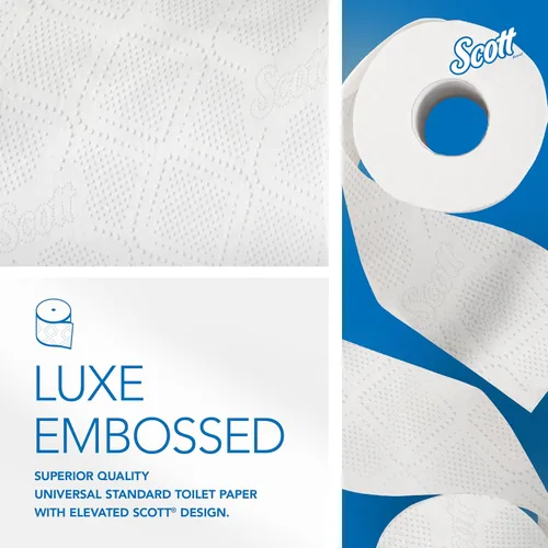 Vista 6 de Kimberly-Clark Scott Papel higiénico, rollo estándar de dos capas, Blanco, 11000