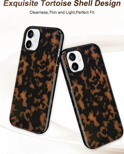 Vista 392 de Jusy Funda compatible con MagSafe con estampado de caparazón de tortuga marrón para iPhone 7/8/SE, cubierta protectora de TPU suave magnética