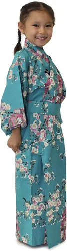 Vista 2 de Japanese Traditional Dress Kimono Yukata Robe for Kids Girls XS-XXL Cotton Beautiful Easy Wearing Halloween Costume Cosplay