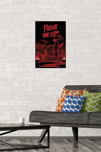 Vista 2 de Trends International Friday The 13th - Póster de pared de barco, 14.725 x 22.375 pulgadas, versión premium sin marco