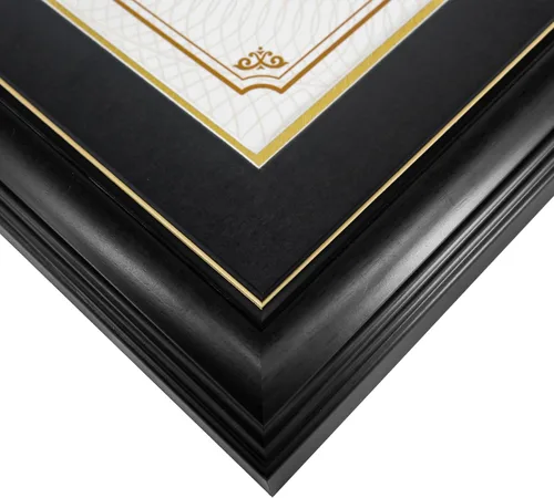Vista 6 de GraduationMall Marco de diploma de madera negra de 11 x 17 pulgadas con soporte de borla para documentos de certificado de 8.5 x 11, vidrio real