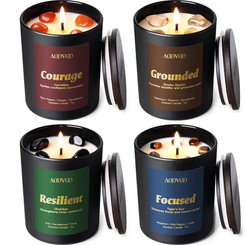 Vista 10 de Velas perfumadas para hombres – Paquete de 4 velas para el hogar, cera de soja de 36 onzas, tiempo de combustión de 200 horas, juego de velas