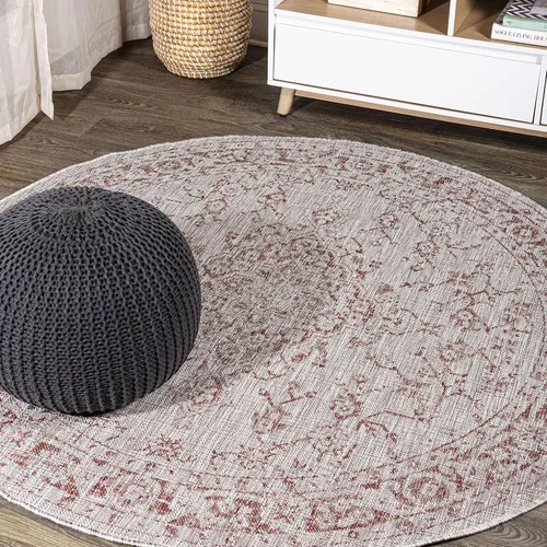 Vista 20 de JONATHAN Y Alfombra bohemia con medallón para interiores y exteriores, 2 x 8 pies, color gris/negro, tejido texturizado Rozetta para patio trasero