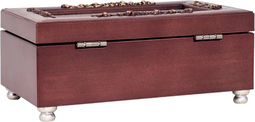 Vista 7 de Cottage Garden Muchas mujeres Rose Wood Finish Joyero Caja de música reproduce Canon en D