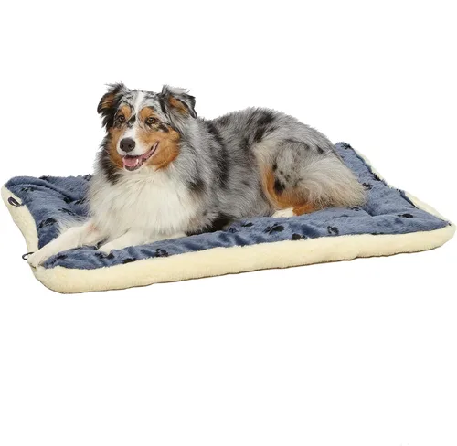Vista 13 de Cama reversible para mascota, diseño en lana para perro o gato , Azul