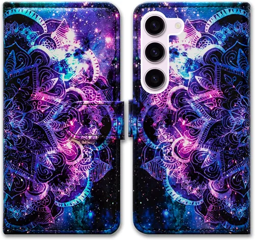 Vista 24 de Bcov Funda para Samsung Galaxy S23 Plus, de piel con tapa y soporte para tarjeta y soporte para Samsung Galaxy S23 Plus Patrón de pájaro negro.