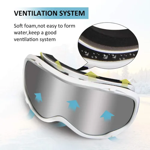Vista 2 de Gafas de esquí para hombre y mujer, gafas de snowboard OTG, gafas deportivas de nieve para jóvenes y adultos
