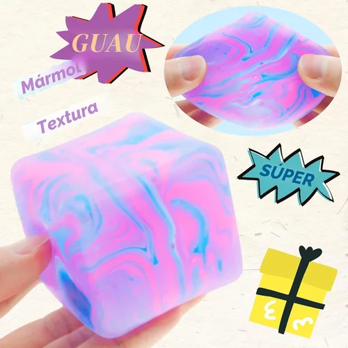 Vista 3 de Cubo antiestrés para niños y adultos, juguetes blandos rellenos de gel para aliviar el estrés de los niños - Pelotas de alta densidad para calmar