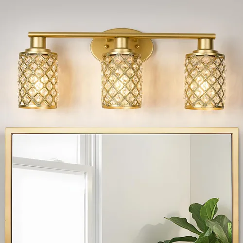 Vista 10 de Moderna lámpara de tocador de baño de cristal negro con 4 luces, montaje arriba/abajo, E26, espejo de pared con cable para baño, tocador, vestidor