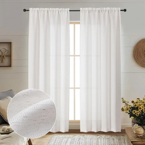 Vista 78 de OWENIE Bob Juego de 2 Paneles de Cortinas Negras de Cocina para Ventanas de 36 Pulgadas de Largo, Cortinas Cortas de Café con Textura de Lino