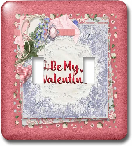 Vista 3 de 3dRose Image of Lovely Cameo, Heart, Love Birds, Lace, Flora, Happy Valentine 2 plug outlet cover