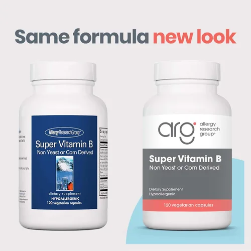 Vista 2 de Allergy Research Group ARG Super Vitamina B - Suplemento completo de vitamina B - Coenzima B2 y B6 para una biodisponibilidad mejorada - Apoyo al