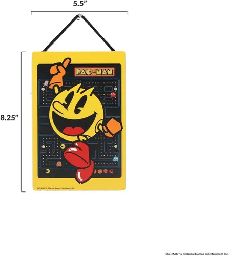 Vista 6 de Pac-Man Jumping - Decoración colgante de pared de madera, divertido letrero de Pac-Man para sala de juegos o dormitorio