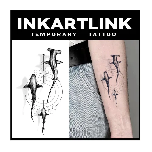 Vista 12 de INKARTLINK Tattoo Tech, 2 hojas de tatuaje semipermanente mediano, tatuajes temporales de diseño artístico para adultos, dura 1-2 semanas