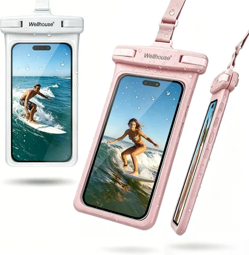Vista 20 de wellhouse Funda impermeable para teléfono, estuche impermeable para iPhone 16 15 14 13 12 Pro Max XS Samsung, bolsa seca para celular IPX8 3D