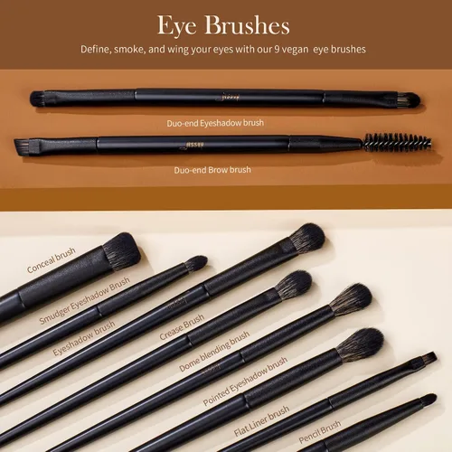 Vista 4 de Jessup Pinceles de maquillaje T336 con cepillo de ojos profesional Set T341